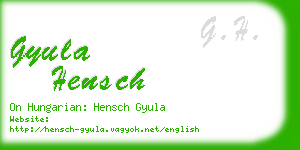 gyula hensch business card